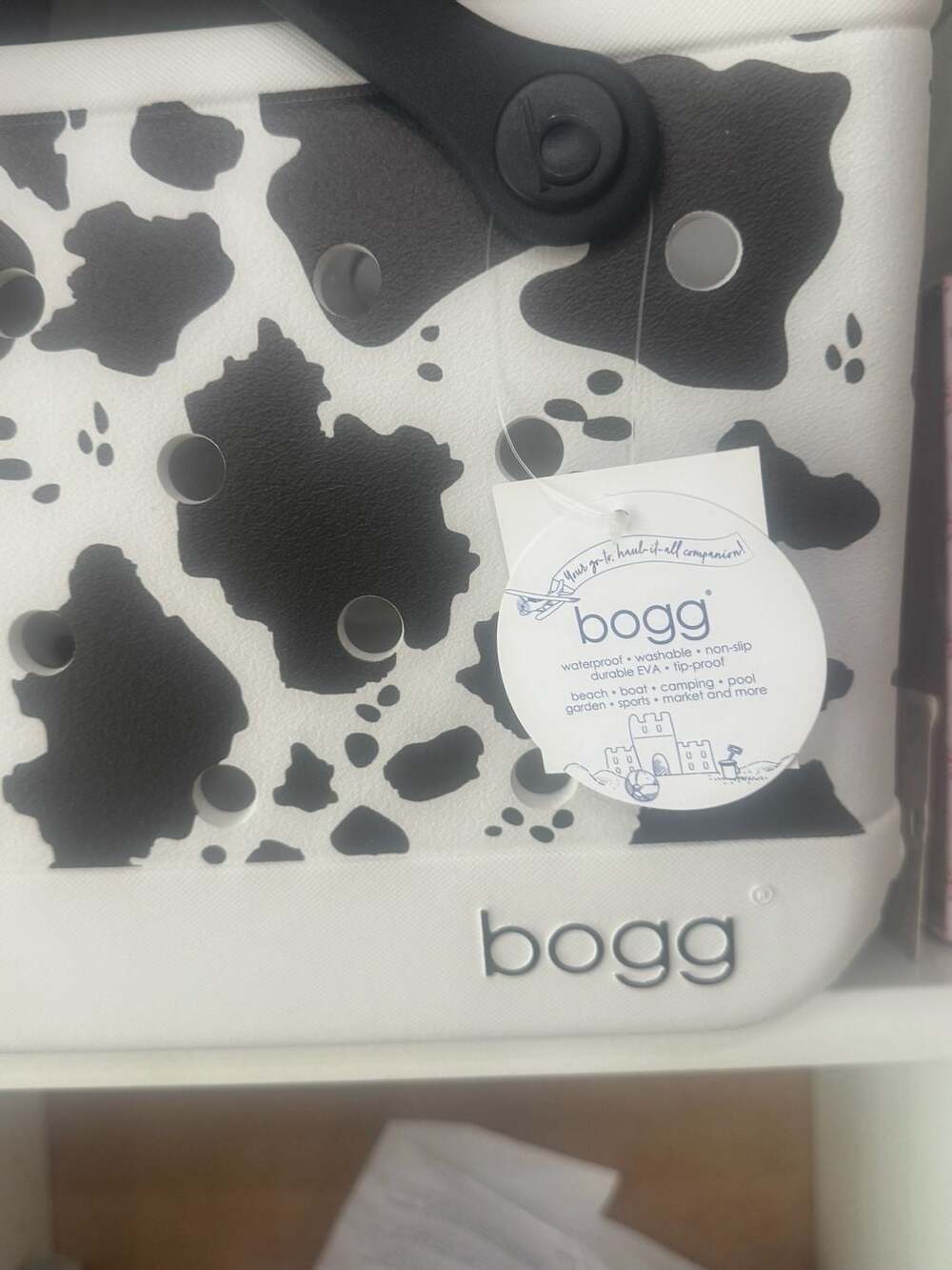 Bogg Bag Baby Bogg Bag Cowboy Chic Cow Print Tote - Picture 2 of 2